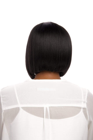 Short Bob Straight Lace Front Middle Part Synthetic Hair Wig Natural Black