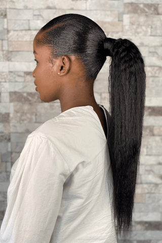 Brazilian Kinky Straight Hair Extension Wrap Around Ponytail