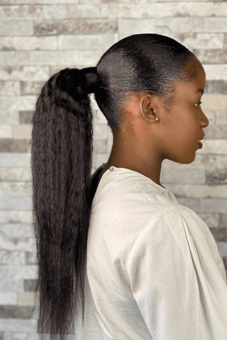 Brazilian Kinky Straight Hair Extension Wrap Around Ponytail