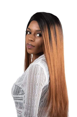 Synthetic Straight Weaves - 3 Bundles 22” 20” 18” & Closure - Ombre