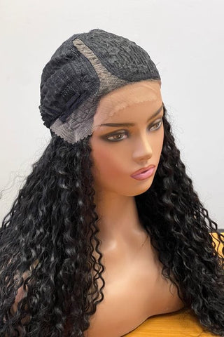 30inch Curly Lace Front Synthetic Hair Wig Natural Black