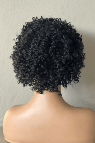 Short Curly Synthetic Hair Wig Natural Black