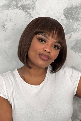 Peruvian Hair Bob Wig Straight 10inch Fringe