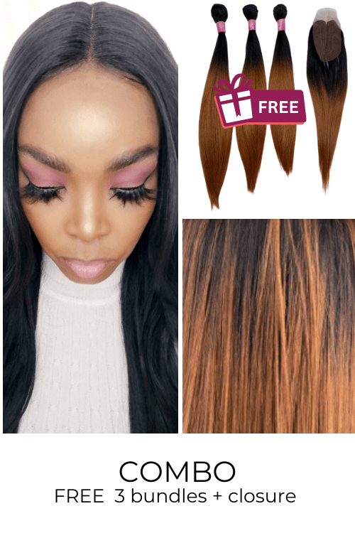 LolaSilk Wig Combo Combo: 26inch Lace Front Synthetic Hair Wig + FREE 3 Synthetic Bundle & Closure