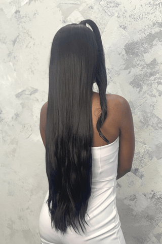 Combo: 27inch Full Frontal Synthetic Hair Wig + FREE 3 Synthetic Bundle & Closure