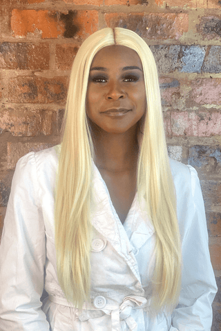 Combo: 28inch Fringe 1B + 26inch Straight Lace Front Blonde