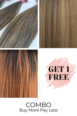Combo: Buy 2 get 1 FREE - 3 Synthetic Bundle & Closure
