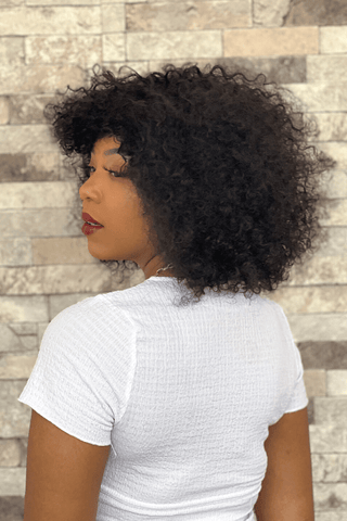 12inch Peruvian Kinky and Afro Fringe Wig Natural Black
