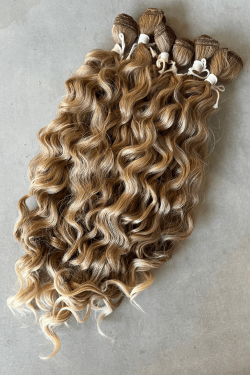 Synthetic Bundles Synthetic Curly Weaves - 6 Bundles 26” 24” 22” Blond with Highlights