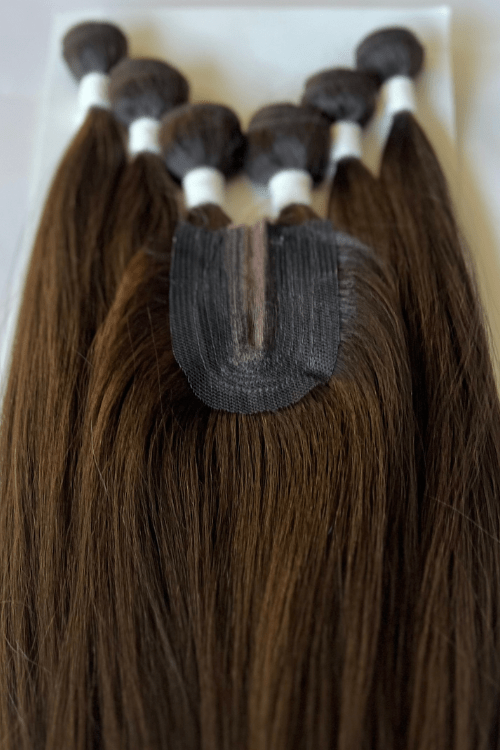 Synthetic Kinky Straight Weaves - 6 Bundles 18” 16” 14” & Closure