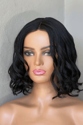 Short Wavy Bob 12inch Synthetic Hair Natural Black