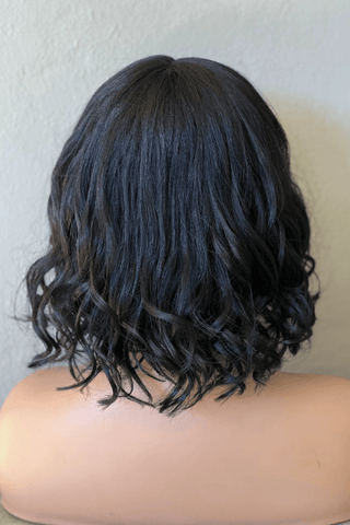 Short Wavy Bob 12inch Synthetic Hair Natural Black