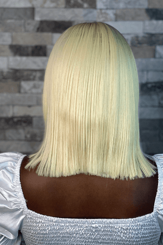 Blond Bob Lace front middle part 12inch Synthetic Wig