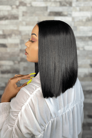 Black long bob wig deals