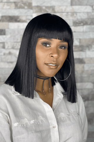 Fringe Bob 13inch Straight Synthetic Hair Wig Natural Black