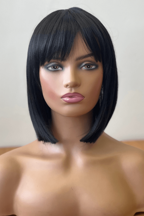 8inch Short Fringe Bob Synthetic Wig Wig 8inch Short Fringe Bob Straight Synthetic Hair Wig Natural Black