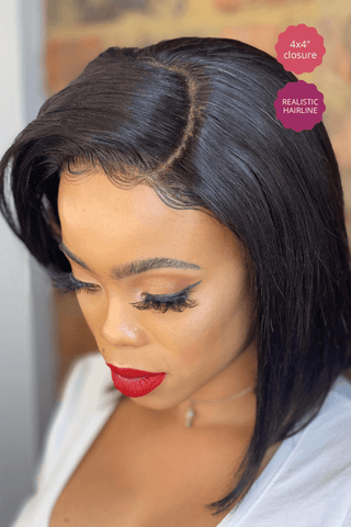 Natural hair wig with closure cheap