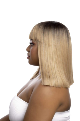 Ombre Blond Straight Synthetic Hair Fringe Bob Wig 13inch