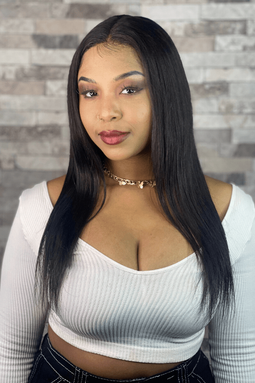 Brazilian 20inch T-Part Straight Wig Wig Brazilian Hair 20inch Straight Lace Front Wig Natural Black