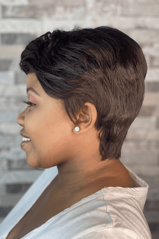 Combo: Pixie Brazilian Straight + Afro Curl Synthetic Headband Wig