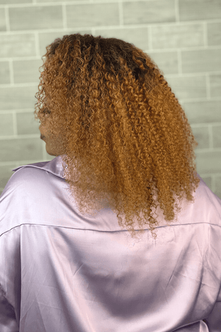 18inch Brazilian Frontal Lace  Kinky Curl Ombre Caramel