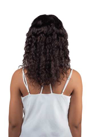 Brazilian hair Loose Deep 18inch Lace Wig Natural Black