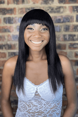 Brazilian Hair Straight Fringe Wig 20inch