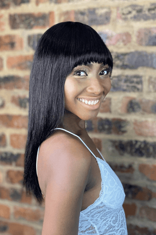 Brazilian Hair Straight Fringe Wig 20inch