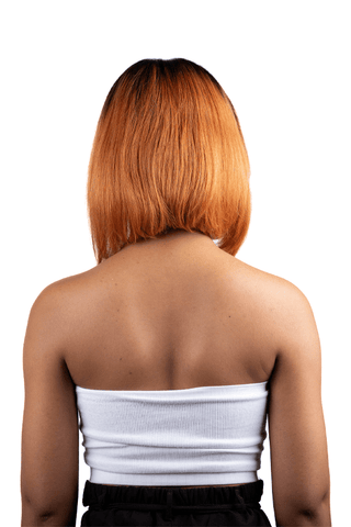 Brazilian Hair Bob Straight 12inch Full Frontal Wig Caramel Ombré