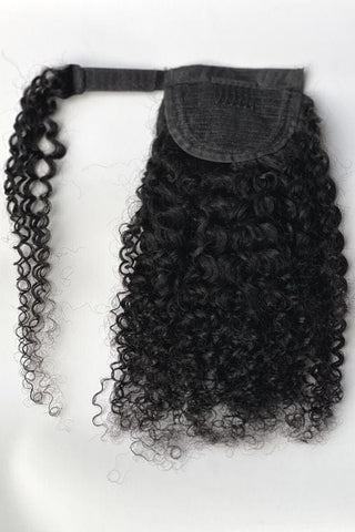 Brazilian Curly Hair Extension 18inch Wrap Around Ponytail
