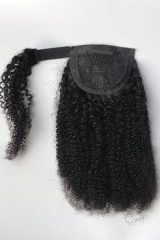 Brazilian Curly Hair Extension 18inch Wrap Around Ponytail