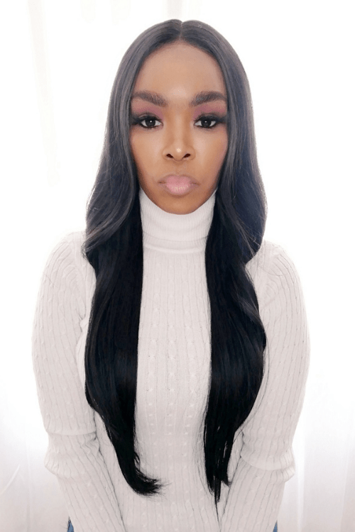 Long Straight Lace Front 26inch Synthetic Hair Wig Natural Black