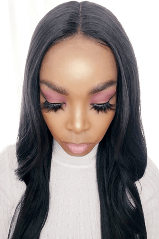 Long Straight Lace Front 26inch Synthetic Hair Wig Natural Black