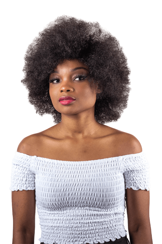 Girl Power Wig Peruvian hair Wig Afro curl 14inch Natural black