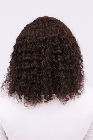 Brazilian hair Kinky Curl 16inch Full Frontal Wig Natural Black