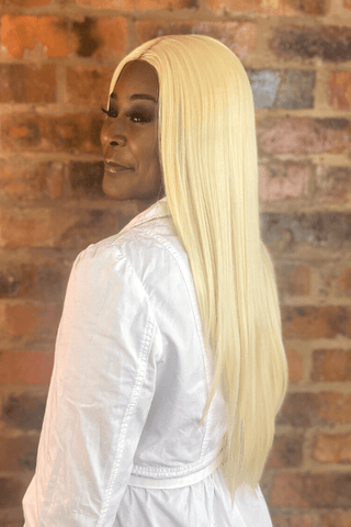 Long Straight Blond Lace Front 26inch Synthetic Wig