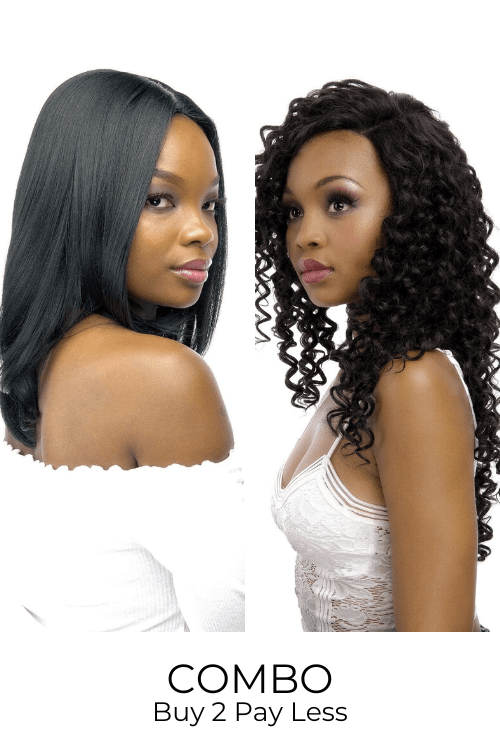LolaSilk Wig Combo Combo: 27inch T-Part Deep Wave + 18inch Middle Part Straight