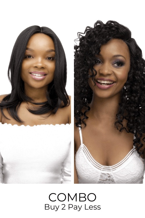 LolaSilk Wig Combo Combo: 27inch T-Part Deep Wave + 18inch Middle Part Straight