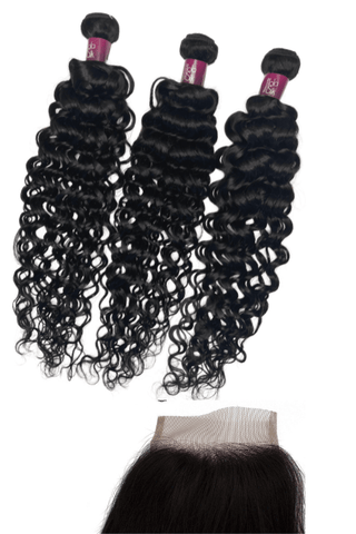 24inch Peruvian hair Bundles Water Wave