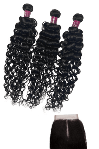 24inch Peruvian hair Bundles Water Wave