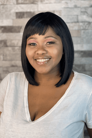 Short straight sales hair with fringe