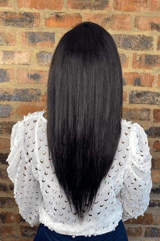 Brazilian Hair Straight Full Frontal Lace Wig Natural Black