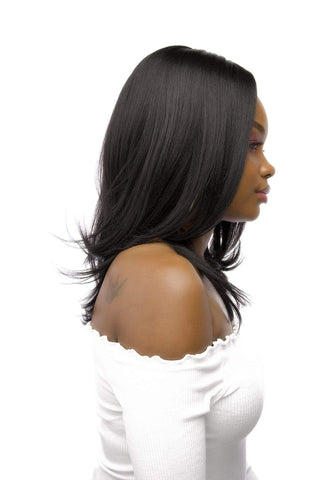 Long Straight 18inch Middle Part Synthetic Hair Wig Natural Black