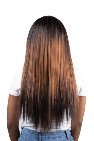 Synthetic Straight Weaves - 3 Bundles 22” 20” 18” & Closure - Balayage