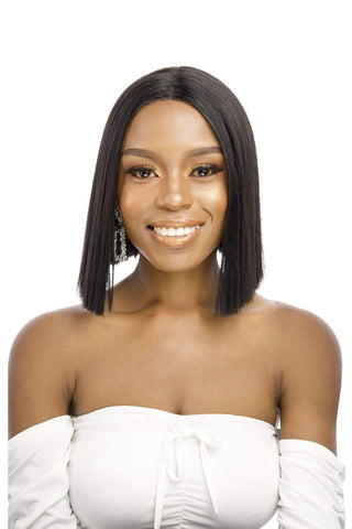 Straight Sharp Bob 10inch Lace Front Synthetic Hair Wig Natural Black