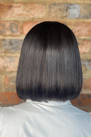 Brazilian Hair Bob Straight 10inch Full Frontal Wig Natural Black