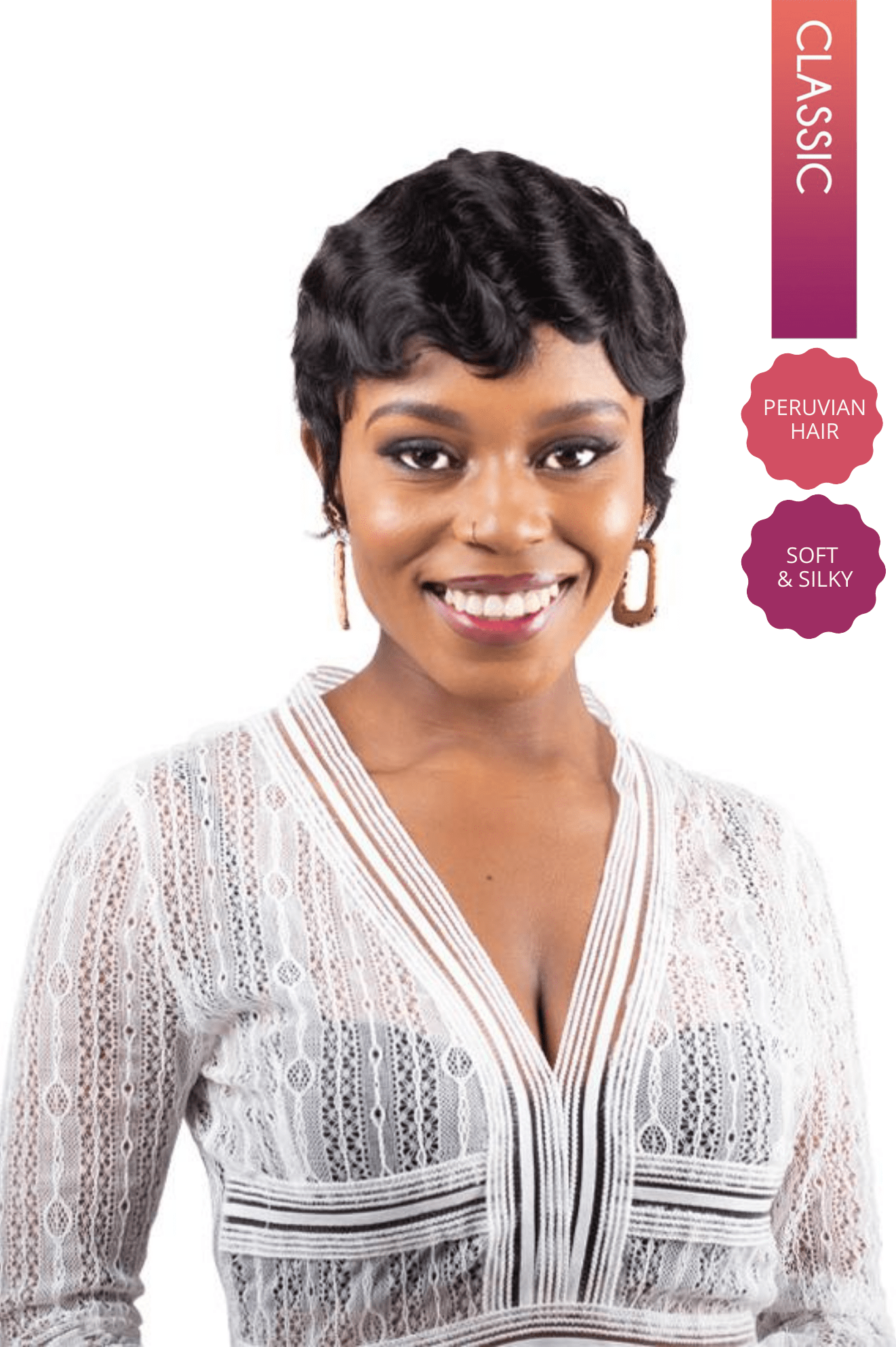 Peruvian hair Wig Pixie Cut Natural Black