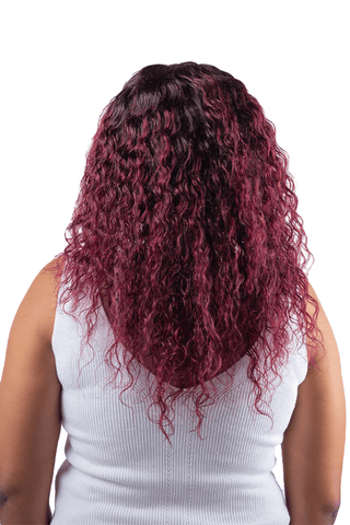 Brazilian Hair Loose Deep 18inch Full Frontal Wig Ombré Wine