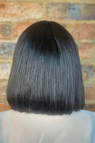 Peruvian Hair Bob Wig Straight 10inch Fringe Natural Black