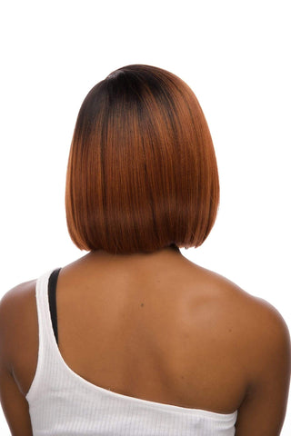 Short Bob Straight Lace Front Side Part Synthetic hair Wig Ombre Ginger